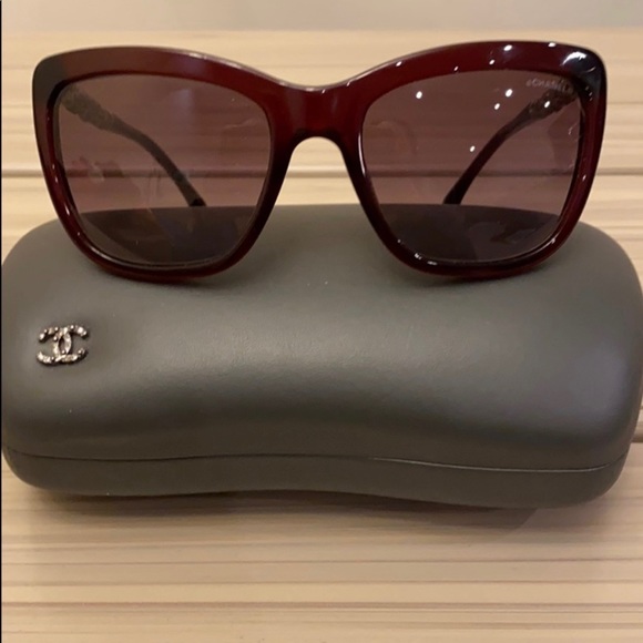 CHANEL Accessories - TChanel Burgundy Special Edition Bijoux Sunglasses
